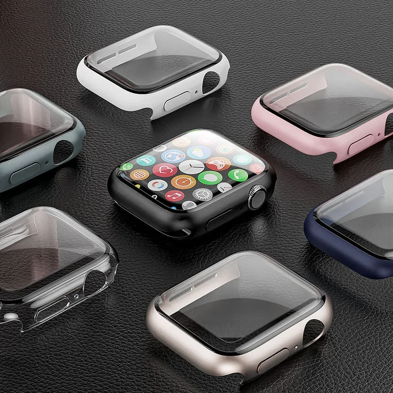 Tempered Glass+cover For Apple - Apple Smartwatch Accessories ulasan dan harga