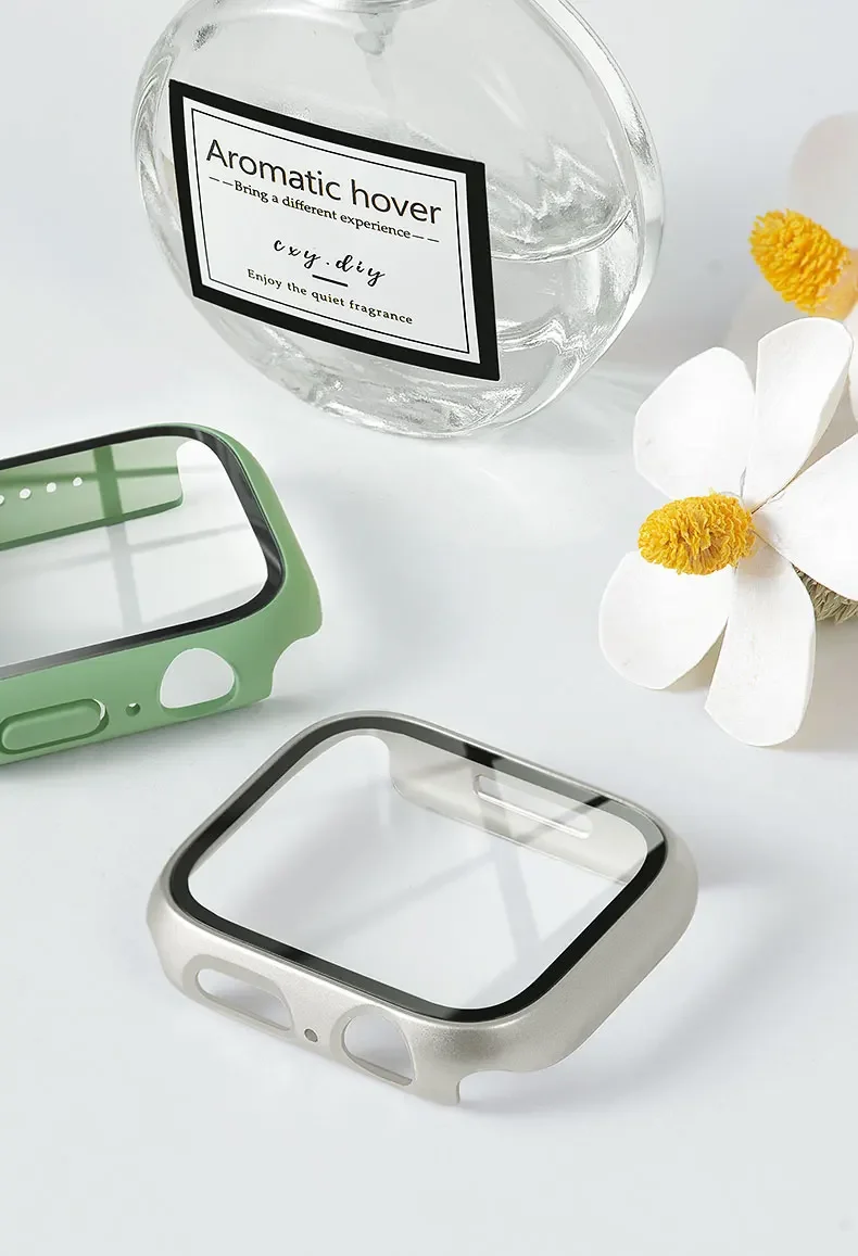 Tempered Glass+cover For Apple - Apple Smartwatch Accessories ulasan dan harga