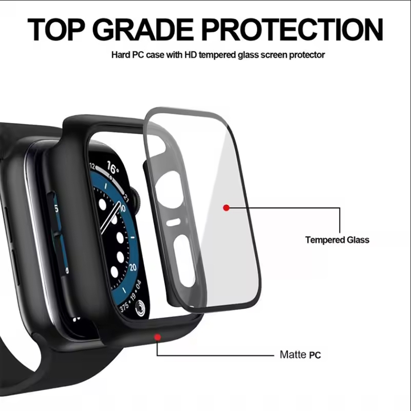 Tempered Glass+Cover For Apple - Watch Case Bumper ulasan dan harga