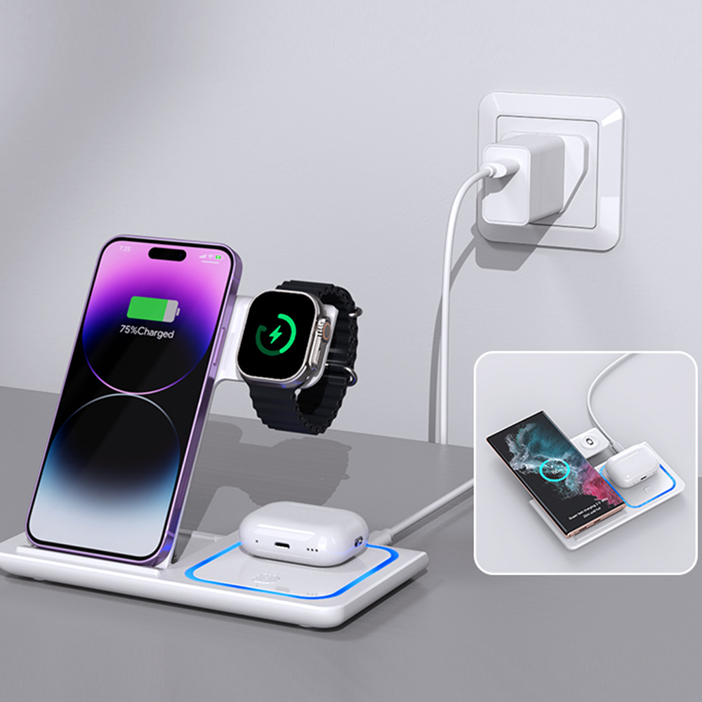 LED 3 in 1 Wireless Charger St - Watch Charging Dock ulasan dan harga