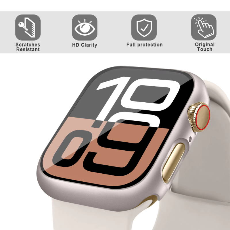 Glass+Case For Apple Watch 44m - Apple Smartwatch Accessories ulasan dan harga