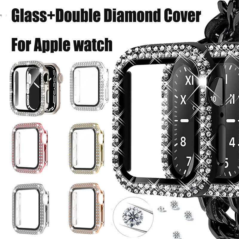 Glass+Diamond Cover For Apple  - Apple Smartwatch Accessories ulasan dan harga