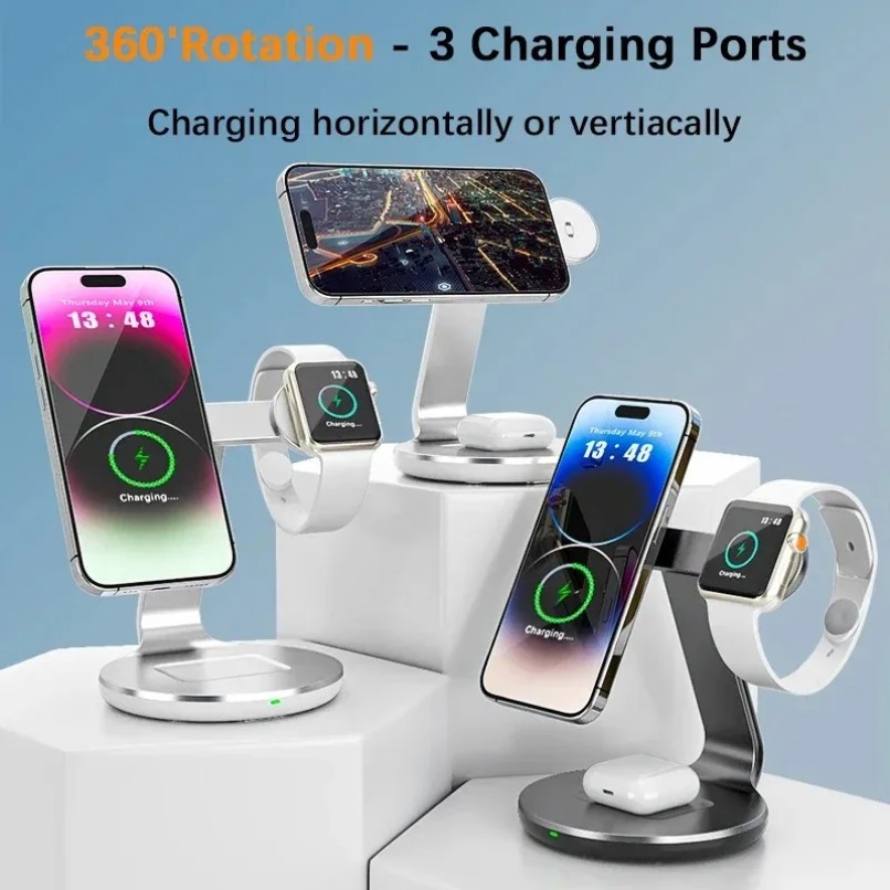 3 in 1 Wireless Charger Stand  - Watch Charging Dock ulasan dan harga