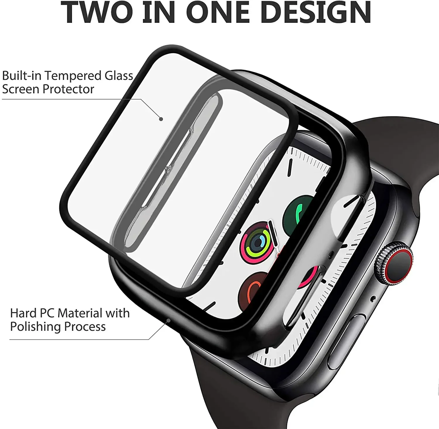 Tempered Glass+cover For Apple - Apple Smartwatch Accessories ulasan dan harga
