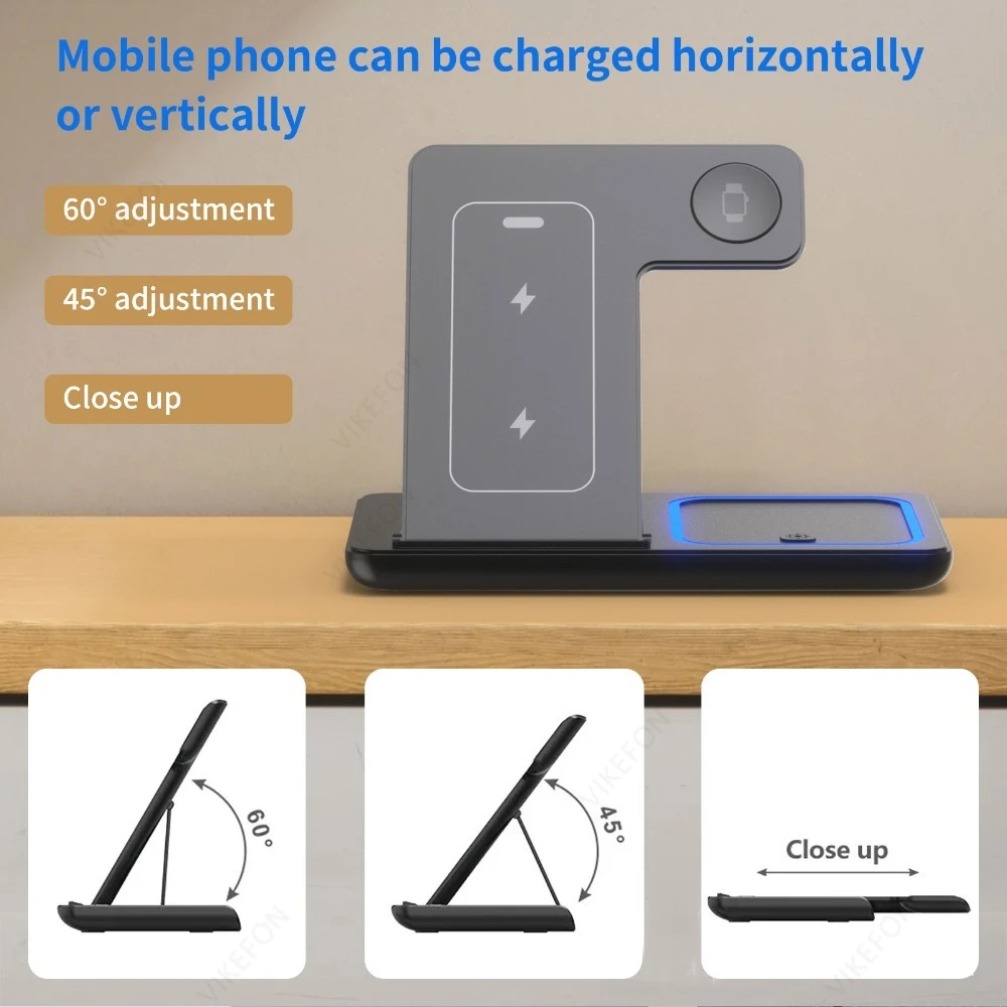 Foldable 3 in 1 Wireless Charg - Watch Charging Dock ulasan dan harga