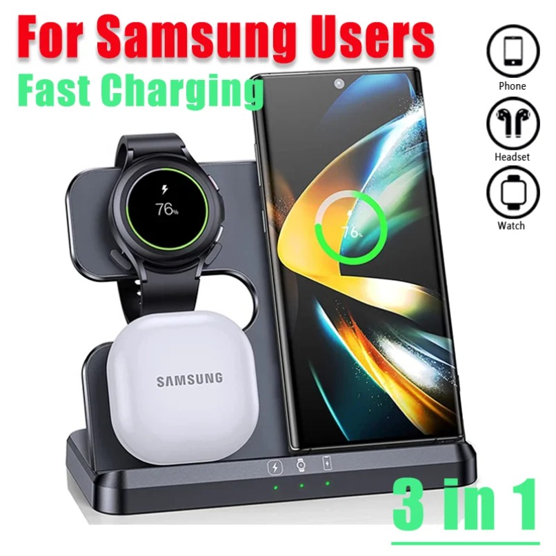 3 in 1 Fast Wireless Charger S - Watch Charging Dock ulasan dan harga