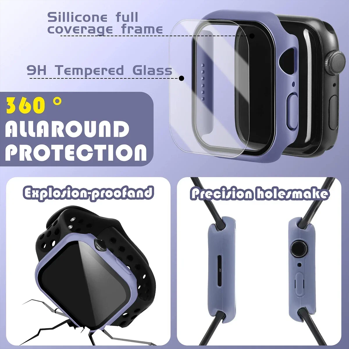 Tempered Glass+Cover For Apple - Smartwatch Band Accessories ulasan dan harga